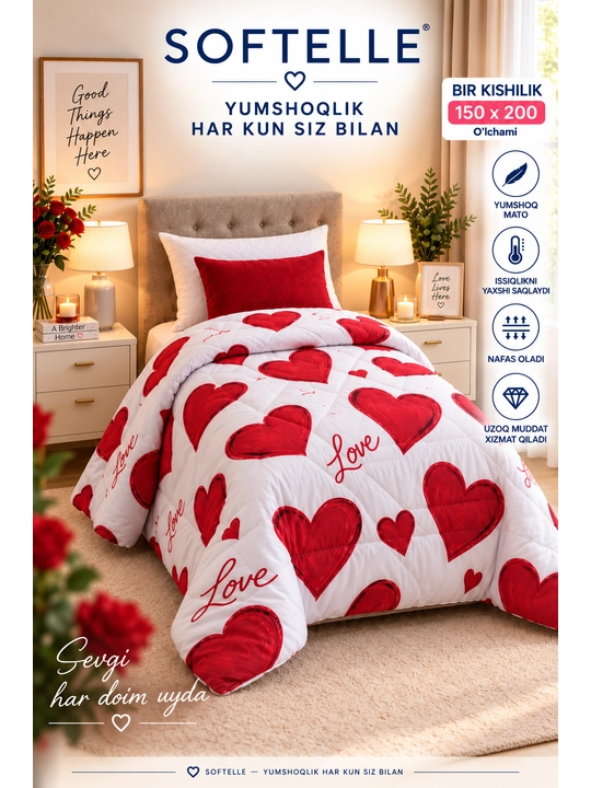 Мягкое зимнее одеяло,Plant-Satin, пушистое, толстое, 150×220 и 200×220 см, вес 1,8кг и 3кг