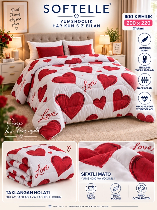 Мягкое зимнее одеяло,Plant-Satin, пушистое, толстое, 150×220 и 200×220 см, вес 1,8кг и 3кг