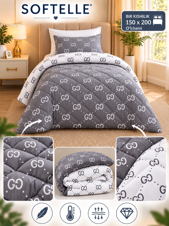 Мягкое зимнее одеяло,Plant-Satin, пушистое, толстое, 150×220 и 200×220 см, вес 1,8кг и 3кг - 