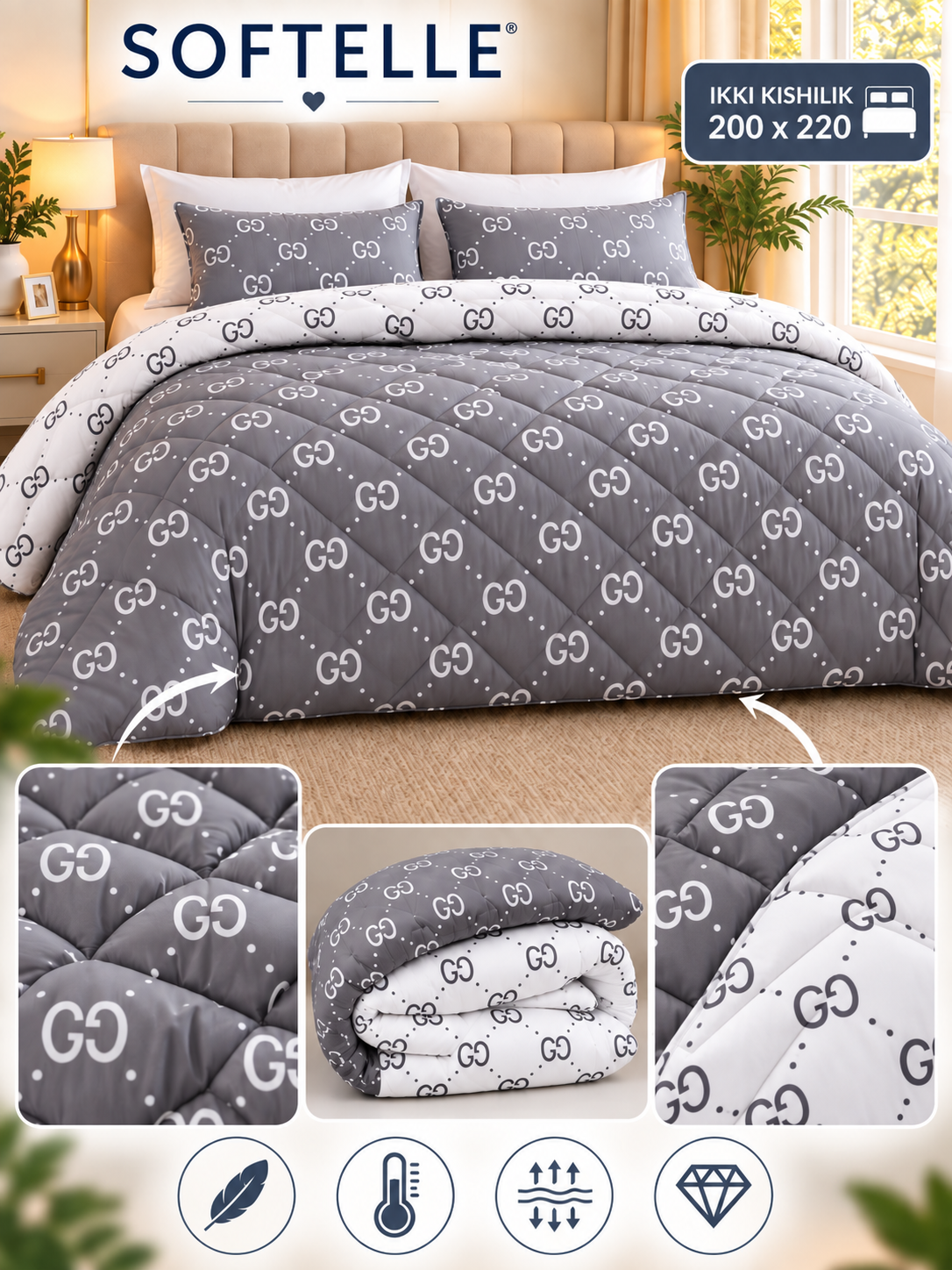 Мягкое зимнее одеяло,Plant-Satin, пушистое, толстое, 150×220 и 200×220 см, вес 1,8кг и 3кг