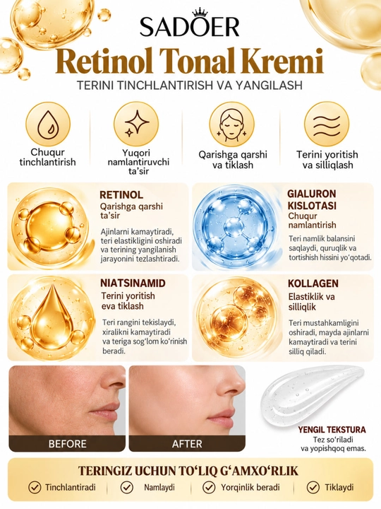 SADOER Retinol Anti-Aging Firming Toner — тонер для лица с ретинолом, 100 мл