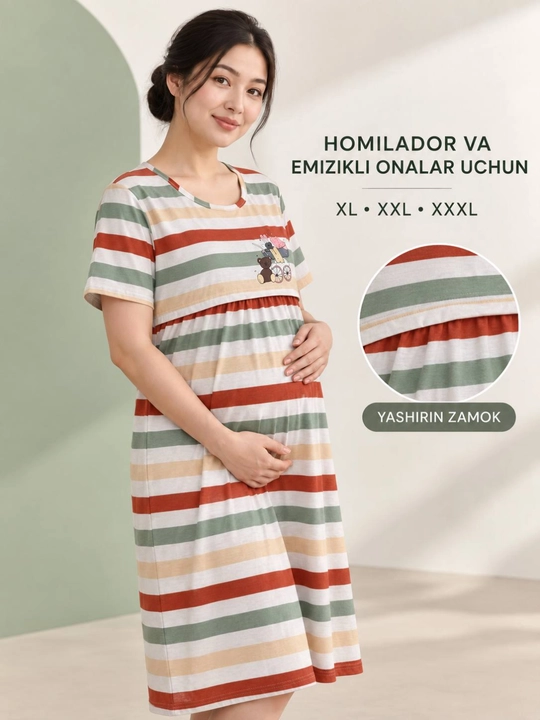 Homilador va emizikli onalar uchun kundalik va uy kiyimlari, emizish uchun, XL-XXXL - 