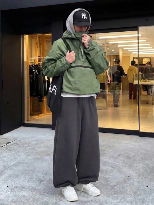 Sport triko erkaklar uchun , keng Baggy oversize shimlar, kuzgi erkin bichim
