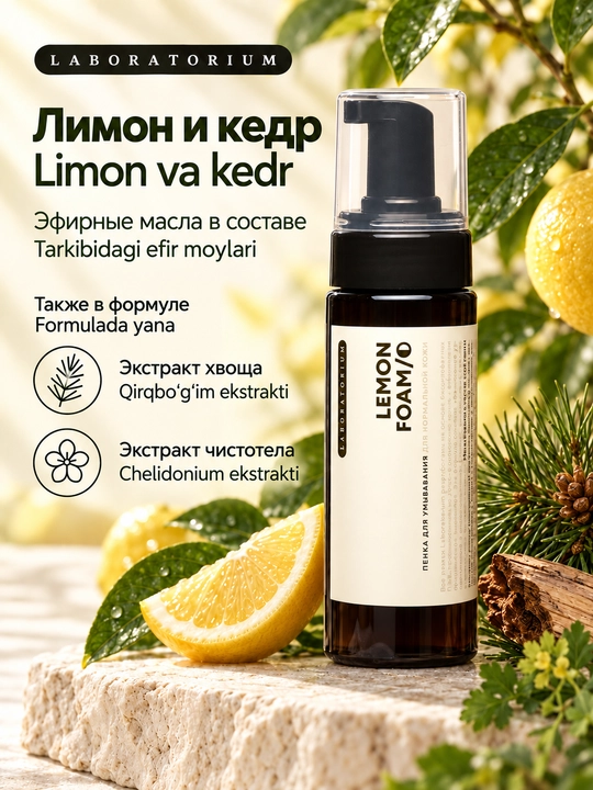 Пенка для умывания Laboratorium, 150 мл, для сухой, нормальной и комбинированной кожи