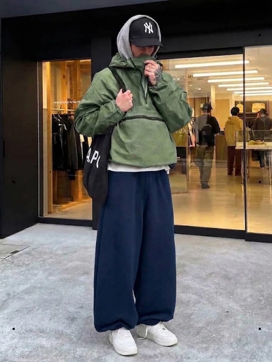 Sport triko erkaklar uchun , keng Baggy oversize shimlar, kuzgi erkin bichim
