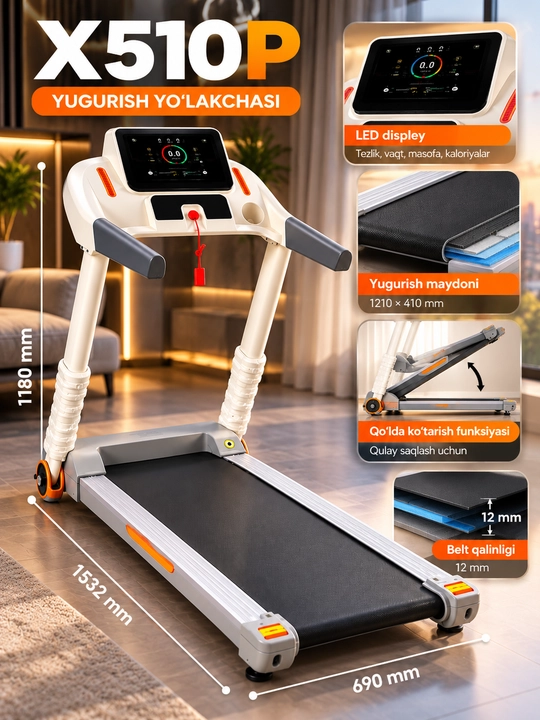 Begavoy darojka X510P, elektr, 1–14 km/soat, 100 kg gacha
