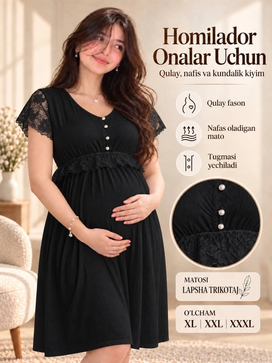 Homilador va emizikli onalar uchun kundalik va uy kiyimlari, emizish uchun, XL-XXXL - 