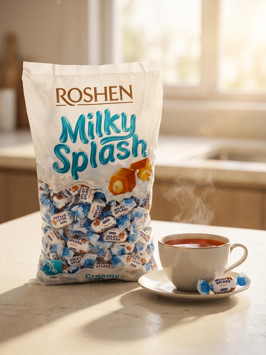Konfetlar Roshen Milky Splash, 1 kg - 