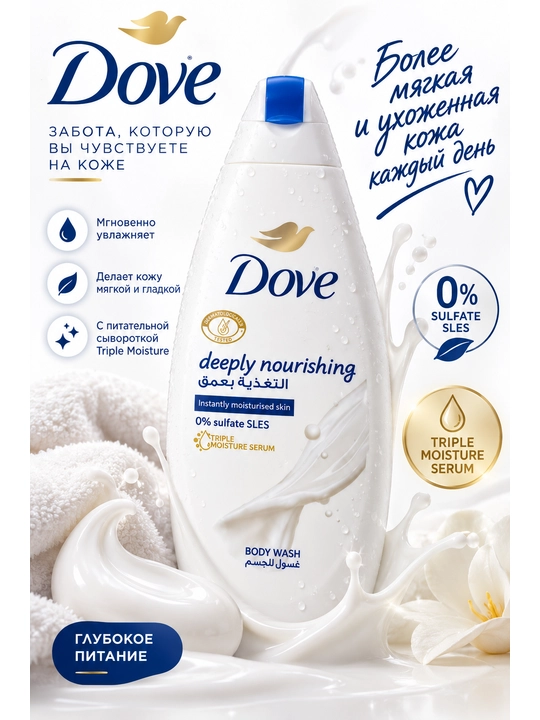 Dove dush geli 500 ml, 5 dona - 
