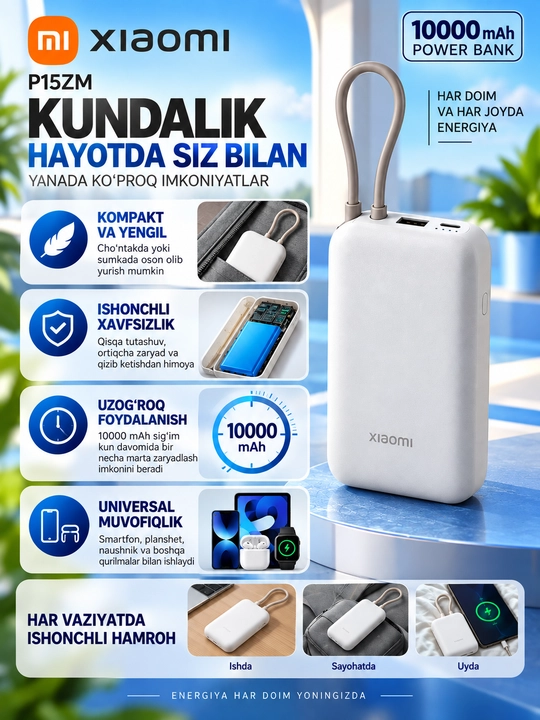 Xiaomi 22.5W и Mi 33W Power Bank 10000mAh-USB-A,USB-C,быстрая зарядка,внешний аккумулятор
