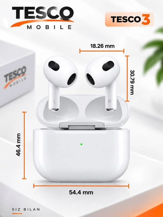 IPhone va Android uchun simsiz Pods TESCO 3  quloqchinlari, sovg‘a sifatida g‘ilof
