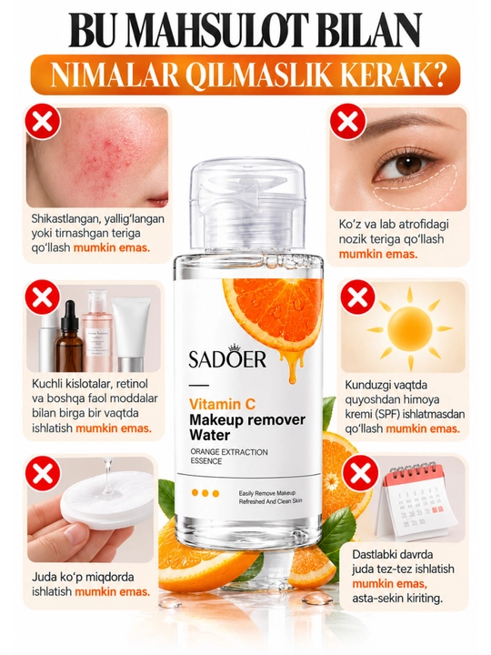 Mitsellyar suvi SADOER Vitamin C Makeup Remover Water