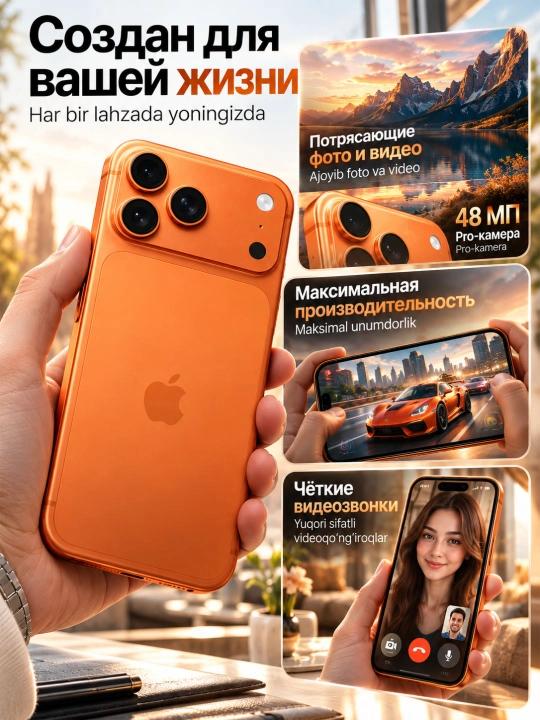 Smartfon Apple iPhone 17 Pro Max 256GB / 512GB / 1TB Cosmic Orange, e-SIM, kafolatli