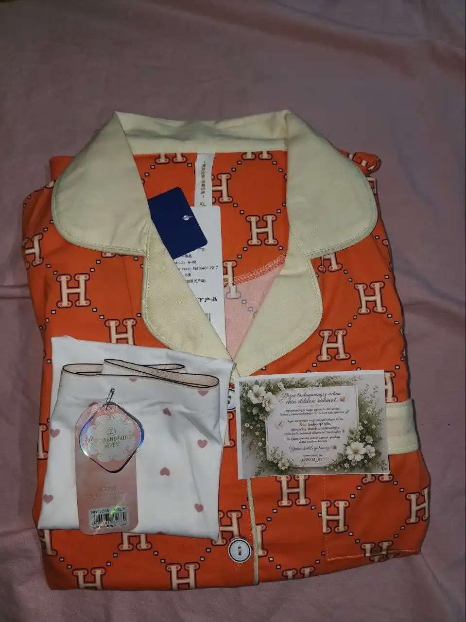 Женская пижама, 2 в 1, хлопковый комплект, кофта и брюки, XL–XXL, +подарок
