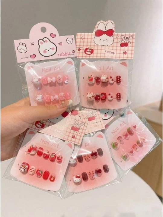 1 yoshdan 10 yoshgacha, bo‘lgan qizlar uchun uzun va kalta yasama tirnoqlar