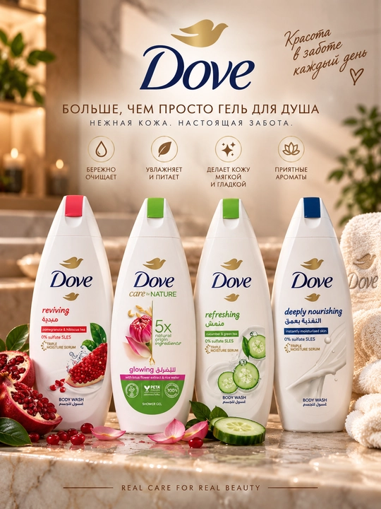 Dove dush geli 250 ml, 5 dona - 