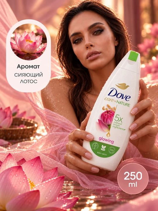 Гель для душа Dove 250 мл, 5 штук