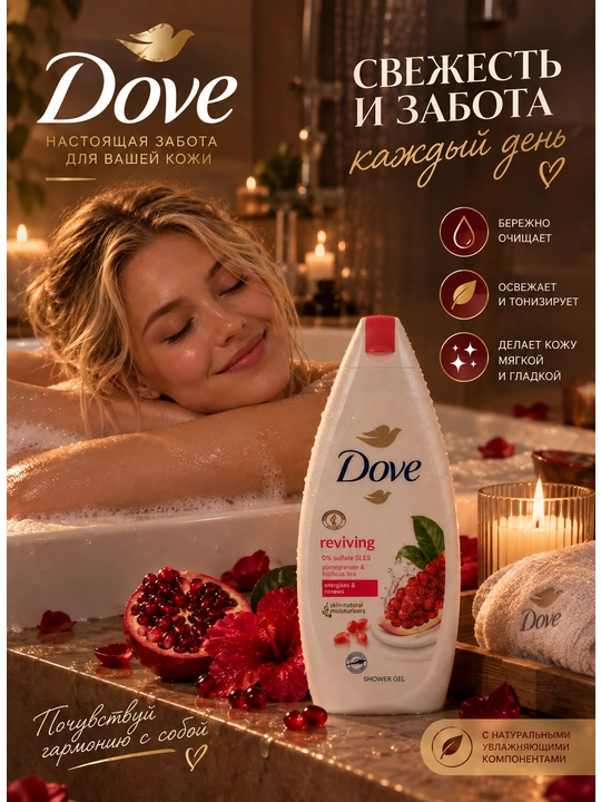 Гель для душа Dove 250 мл, 5 штук