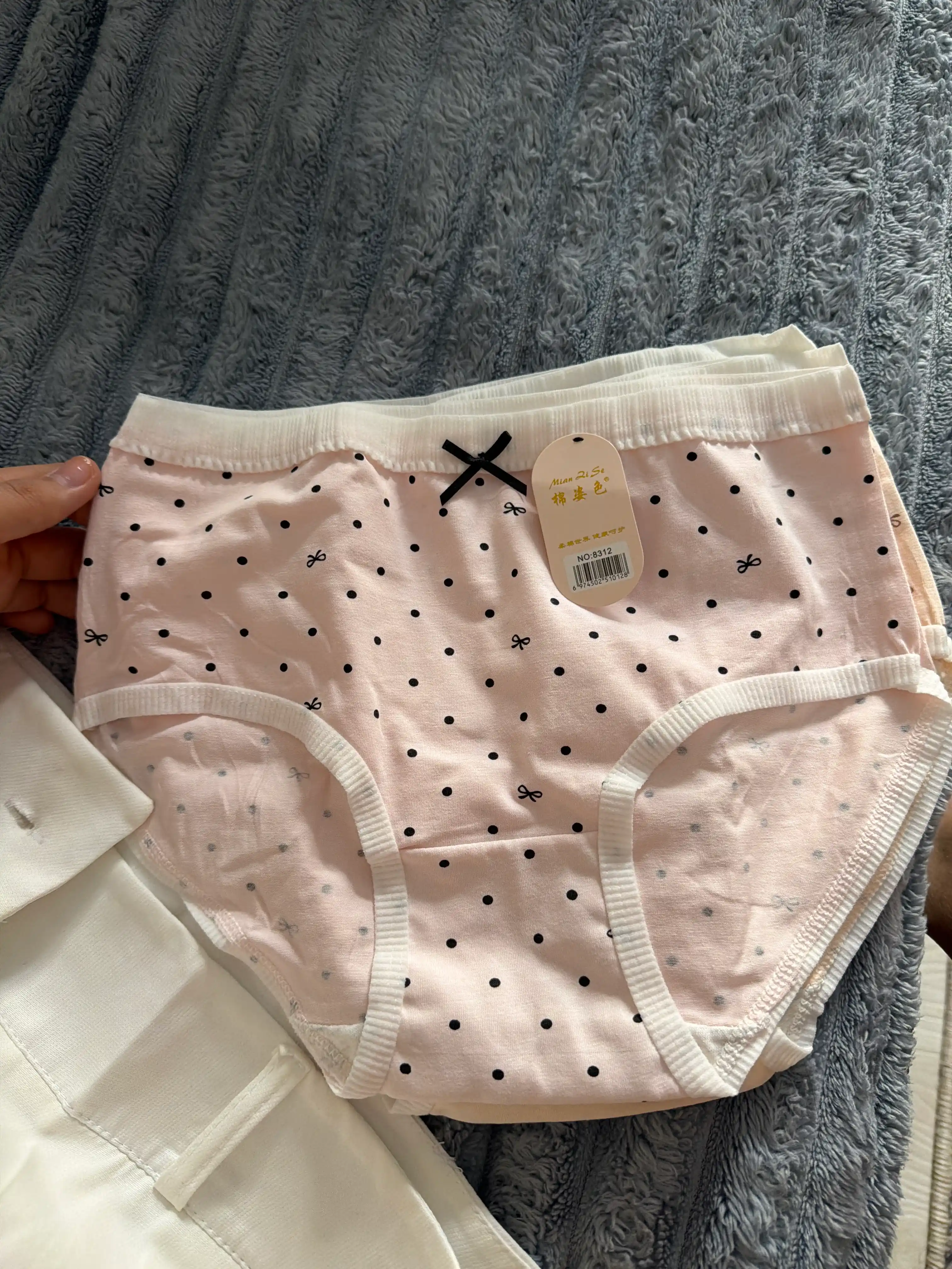 Ayollar uchun ichki kiyim, paxta va poliesterdan tayyorlangan ayollar ichki kiyimi, kundalik, 3 donadan iborat to‘plam