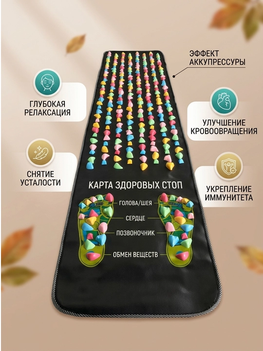 Oyoqlar uchun massajli gilam, yo'lcha. 175 sm. 35 sm