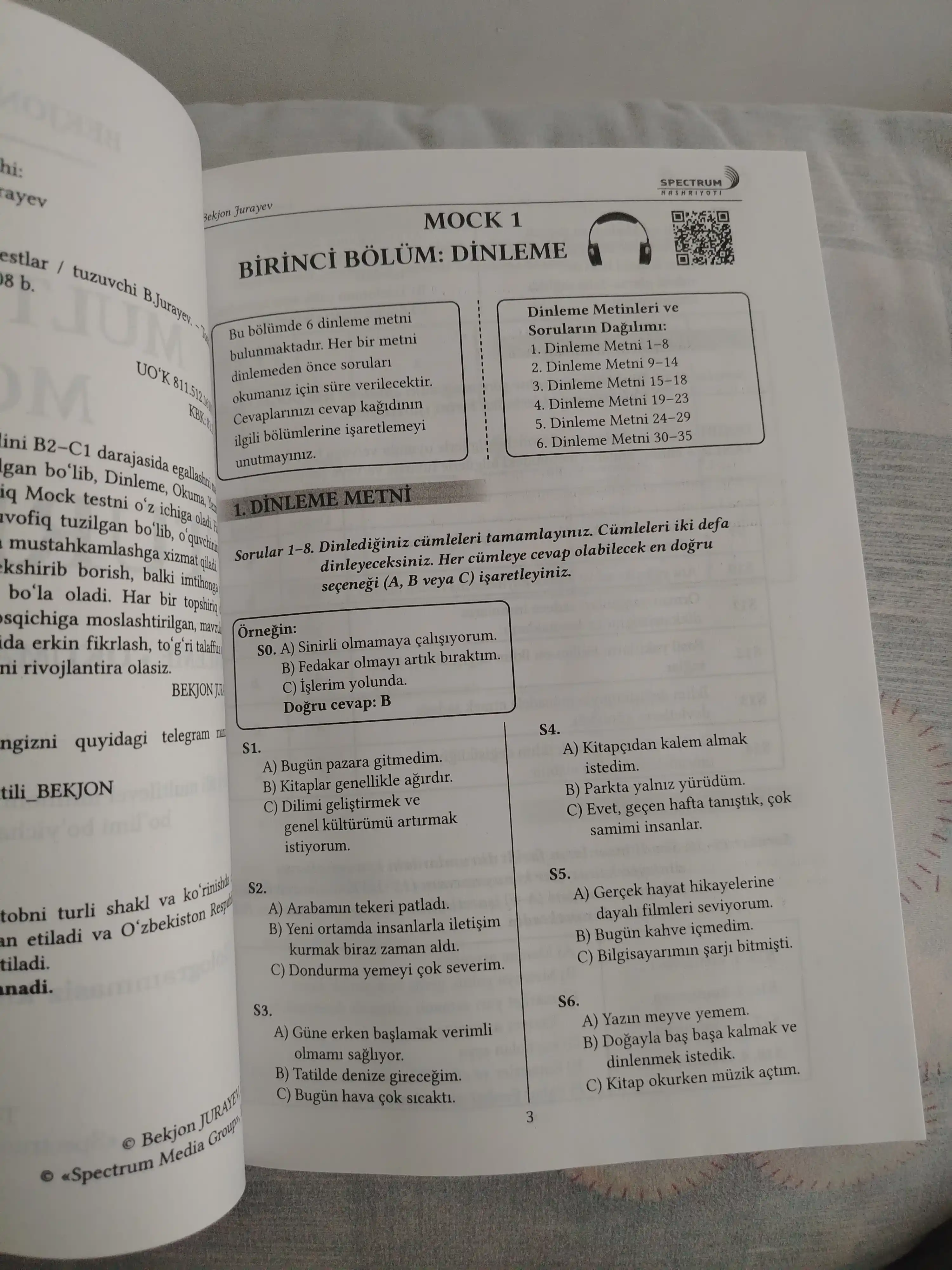 MOCK Test. Turk tili Multilevel 2027