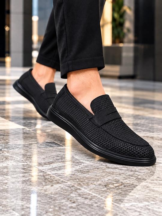 Erkaklar uchun qora klassik loafer tuflisi