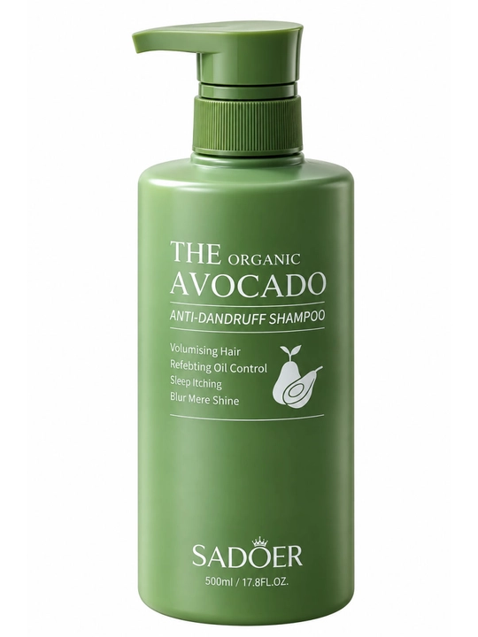 SADOER Organic Avocado Anti-Dandruff Shampoo — avokadoli kepekka qarshi shampun, 500 ml - 