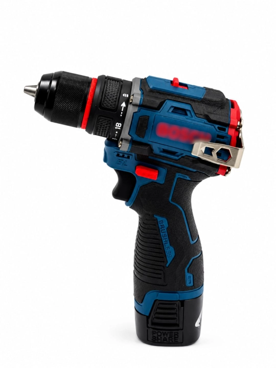 Akkumulyatorli buragich 18V Brushless, 2 ta AKB va zaryadlovchi, quti