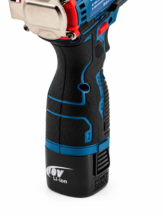 Akkumulyatorli buragich 18V Brushless, 2 ta AKB va zaryadlovchi, quti