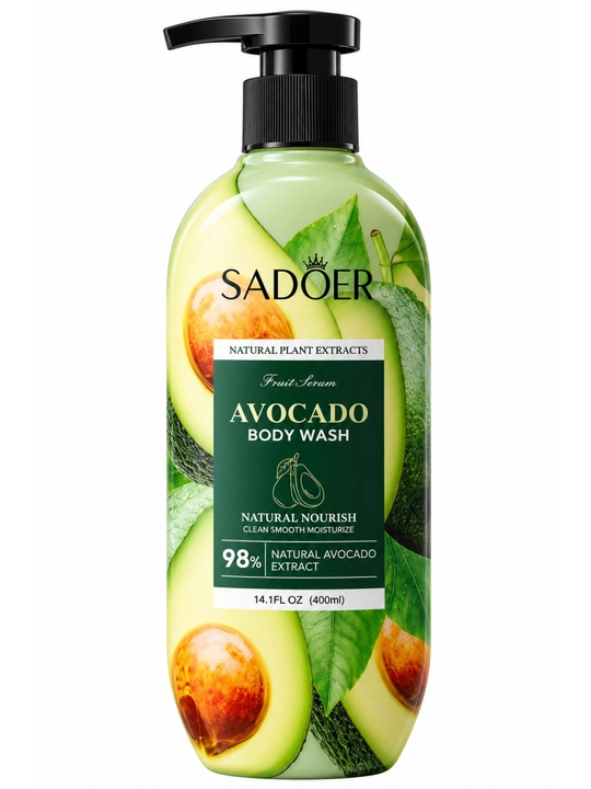 SADOER Avocado Body Wash — гель для душа с экстрактом авокадо, 400 мл - 