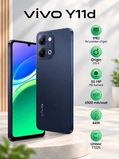 Смартфон vivo Y11d, камера 50 МП,  6500 мАч, быстрая зарядка 44W, IMEI зарегистрирован - 