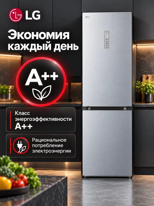 Xolodilnik LG GR-B459FMFW/FVFW/FQFW, 344 l, No Frost, invertor