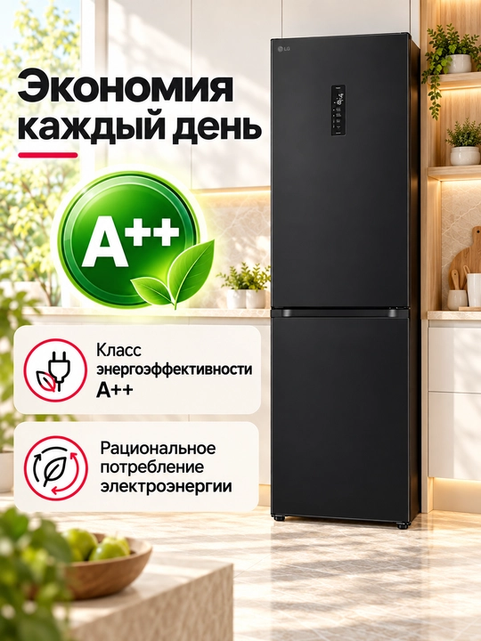 Xolodilnik LG GR-B459FMFW/FVFW/FQFW, 344 l, No Frost, invertor