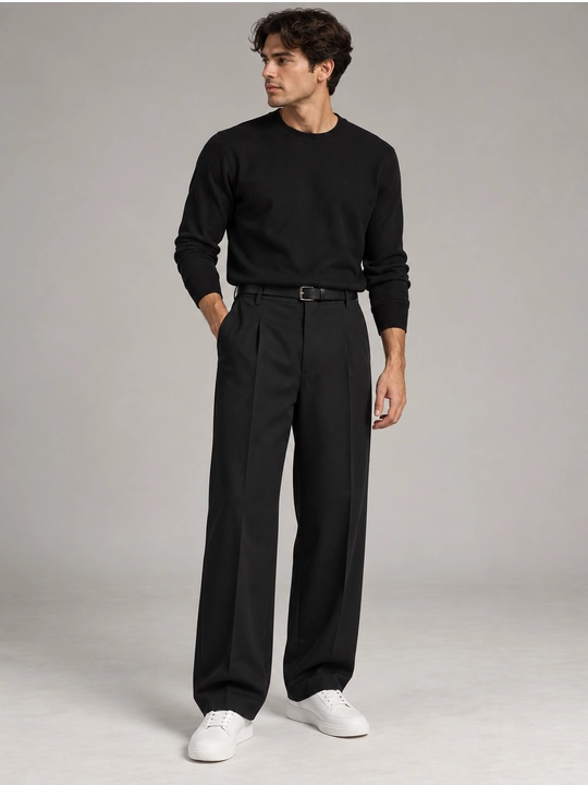 Мужские брюки свободного кроя oversize штаны с защипами