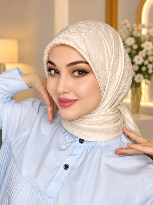 Шелковый платок Dior для женщин и девочек, подарок, хиджаб 95 х 95 см - 