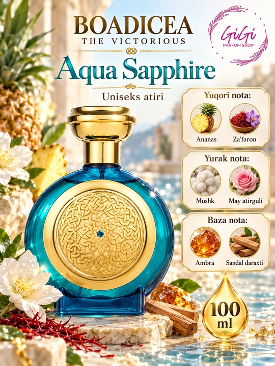 Boadicea the Victorious Tobacco Sapphire, Aqua Sapphire, парфюм унисекс, 100 мл - 