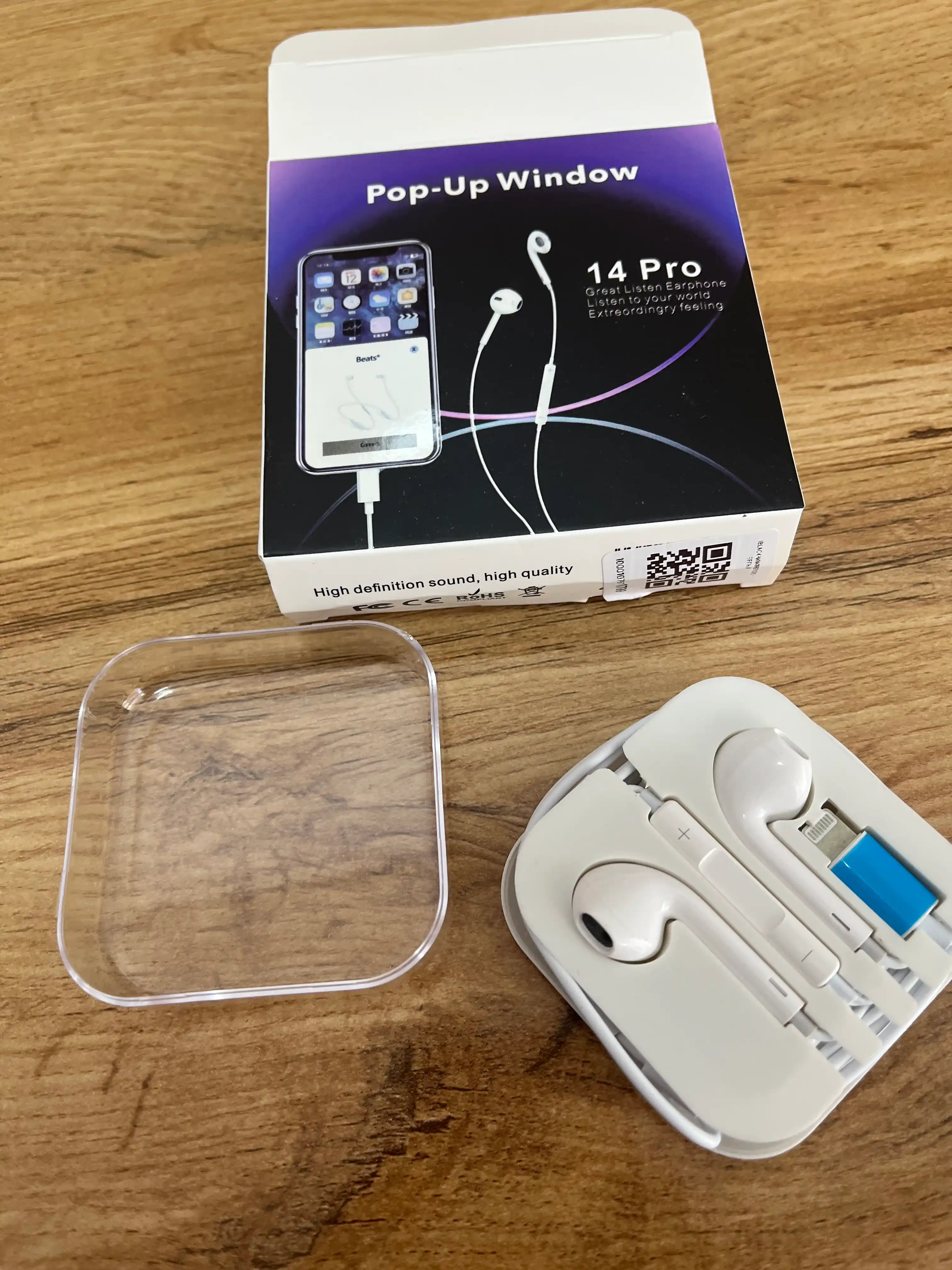 IPhone uchun simli quloqchinlar, (Pop-UP) mikrofon bilan, Lightning, Type-C kabeli