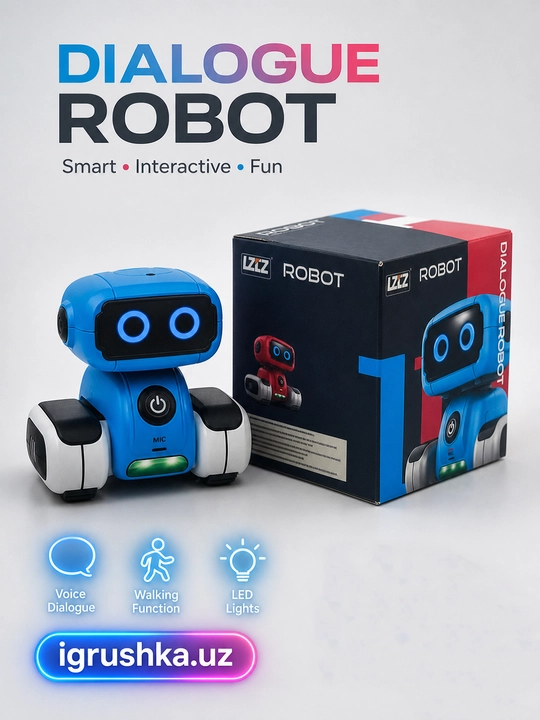 Interaktiv robot Dialogue Robot LZZ ovozli boshqaruv, yurish va yoritish bilan