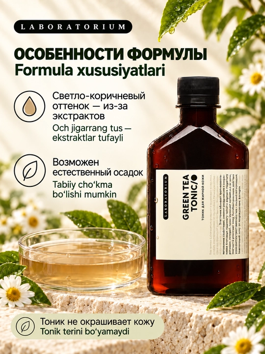 Тоник для лица Laboratorium, 250 мл: зелёный чай, лаванда или Wild Rose