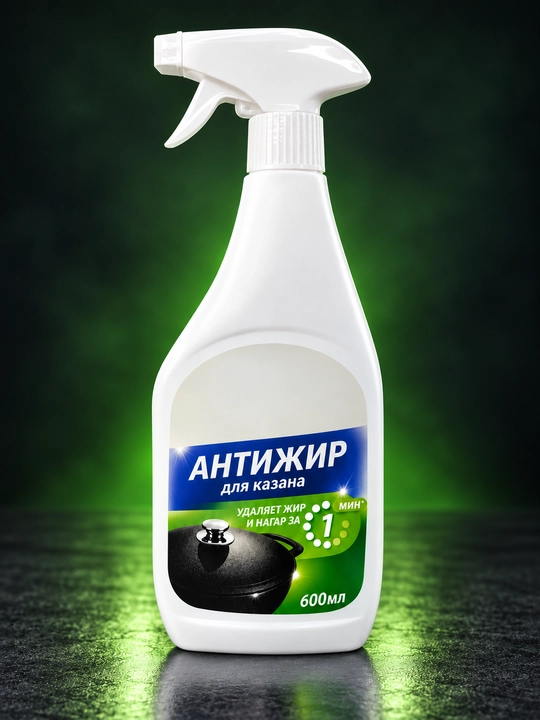 Qozon uchun yog‘ va qurum tozalagich Antijir, purkagichli, 600 ml, 1 dona