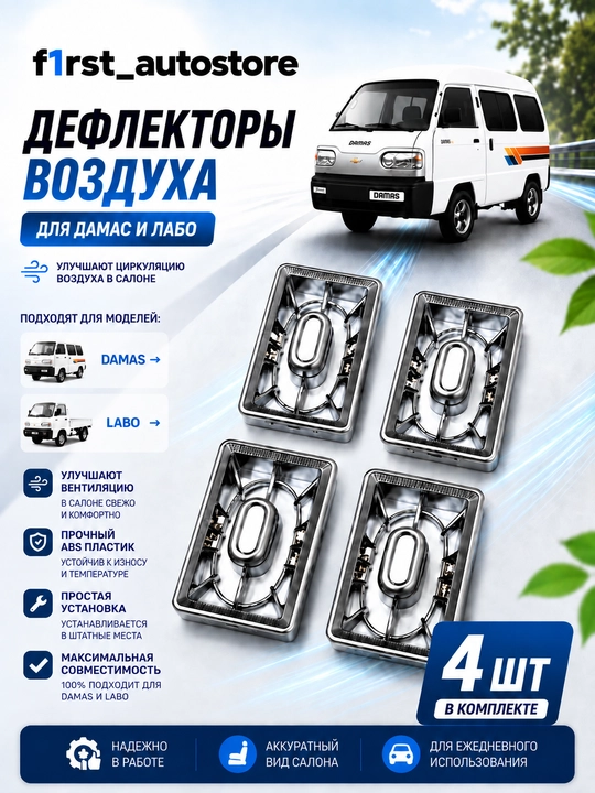 Damas saloni uchun Mercedes uslubidagi havo deflektori, 2 dona - 