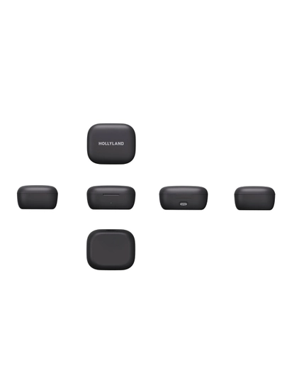 Hollyland Lark A2 Duo (2TX+1RX) simsiz mikrofon, USB-C, Space Gray, zaryadlash qutisi bila