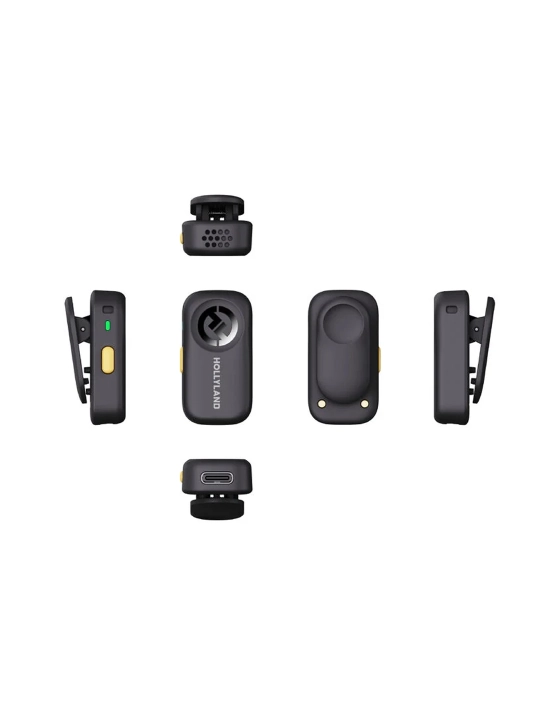 Hollyland Lark A2 Duo (2TX+1RX) simsiz mikrofon, USB-C, Space Gray, zaryadlash qutisi bila