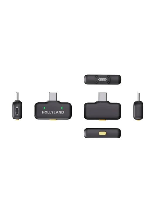 Hollyland Lark A2 Duo (2TX+1RX) simsiz mikrofon, USB-C, Space Gray, zaryadlash qutisi bila