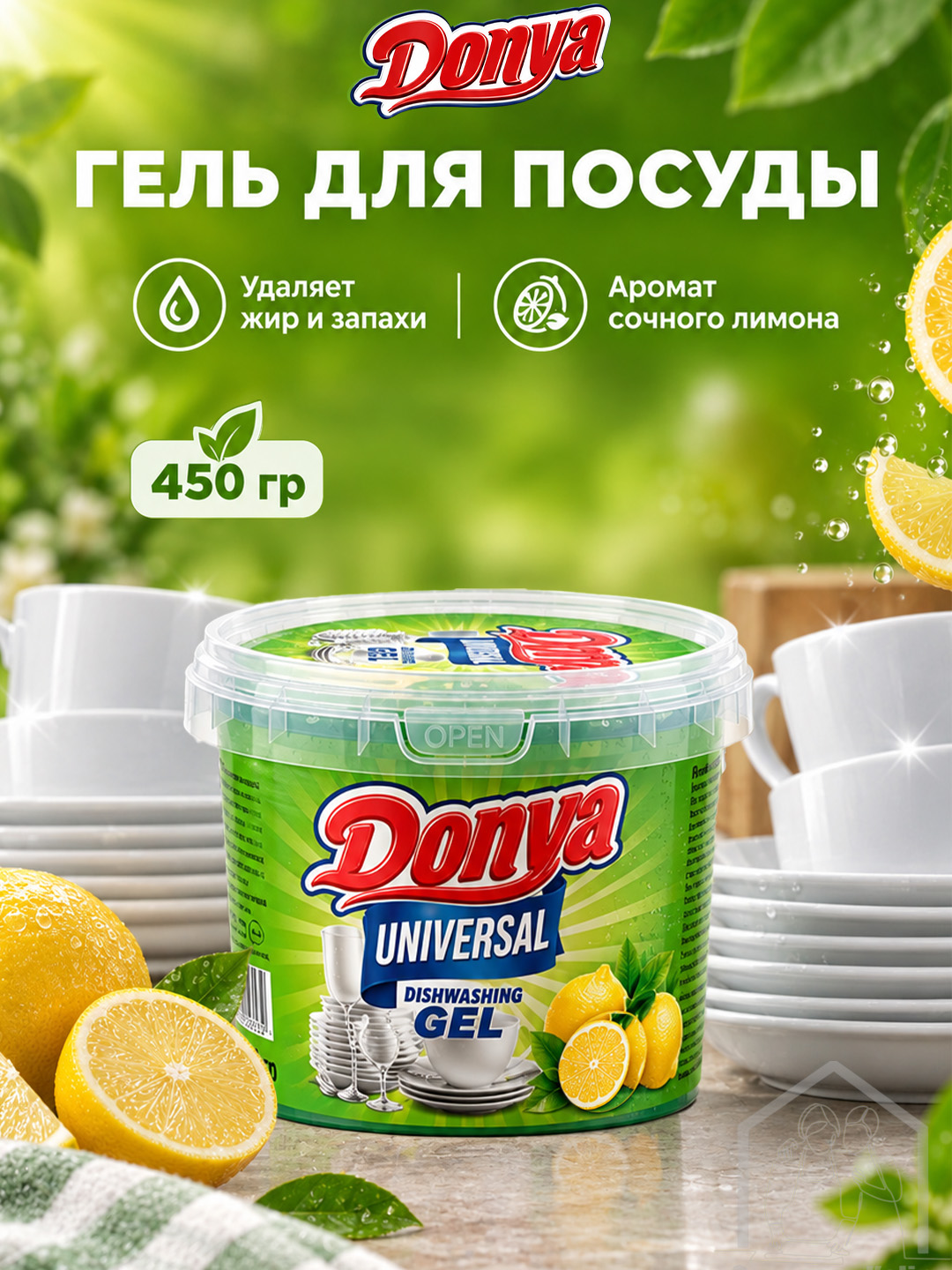 Гель для мытья посуды 450 гр, DONYA - 