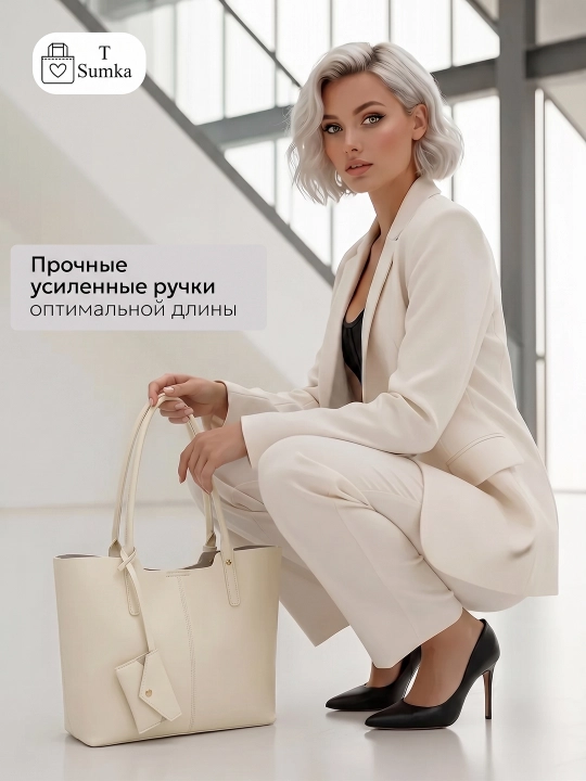 Ayollar shopper sumkasi, katta hamyonli, o‘qish va ish uchun mo‘ljallangan, sig‘imli