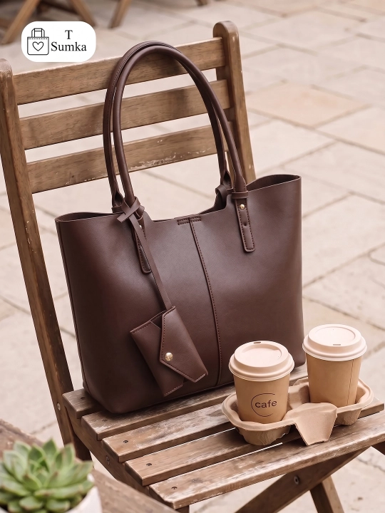Ayollar shopper sumkasi, katta hamyonli, o‘qish va ish uchun mo‘ljallangan, sig‘imli