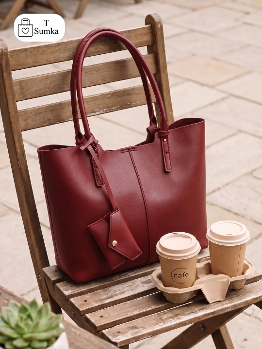 Ayollar shopper sumkasi, katta hamyonli, o‘qish va ish uchun mo‘ljallangan, sig‘imli