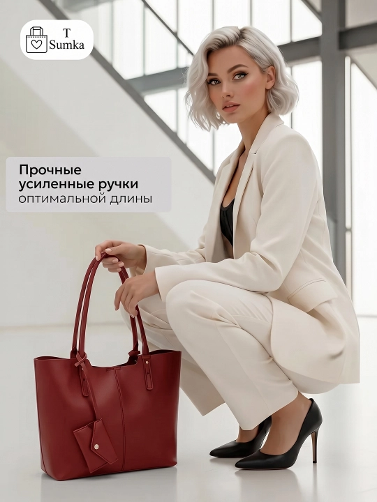 Ayollar shopper sumkasi, katta hamyonli, o‘qish va ish uchun mo‘ljallangan, sig‘imli