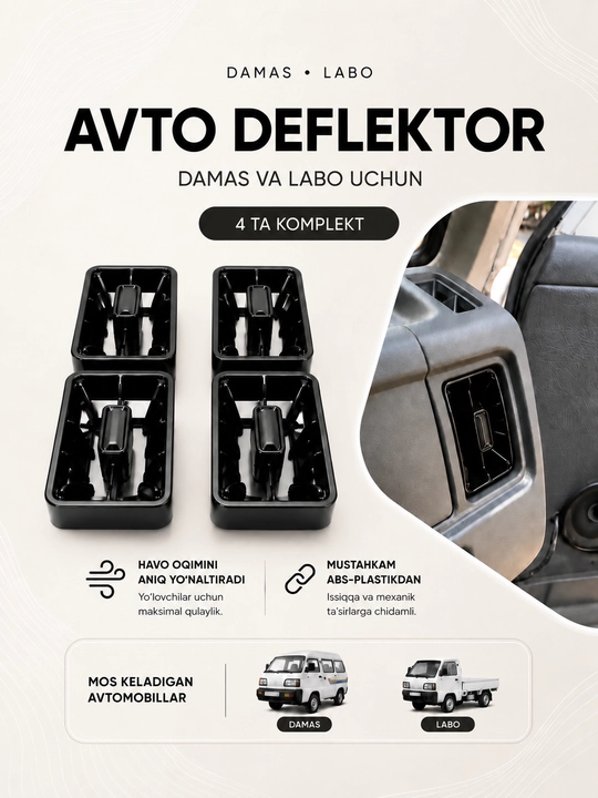 Damas saloni uchun Mercedes uslubidagi havo deflektori, 2 dona - 